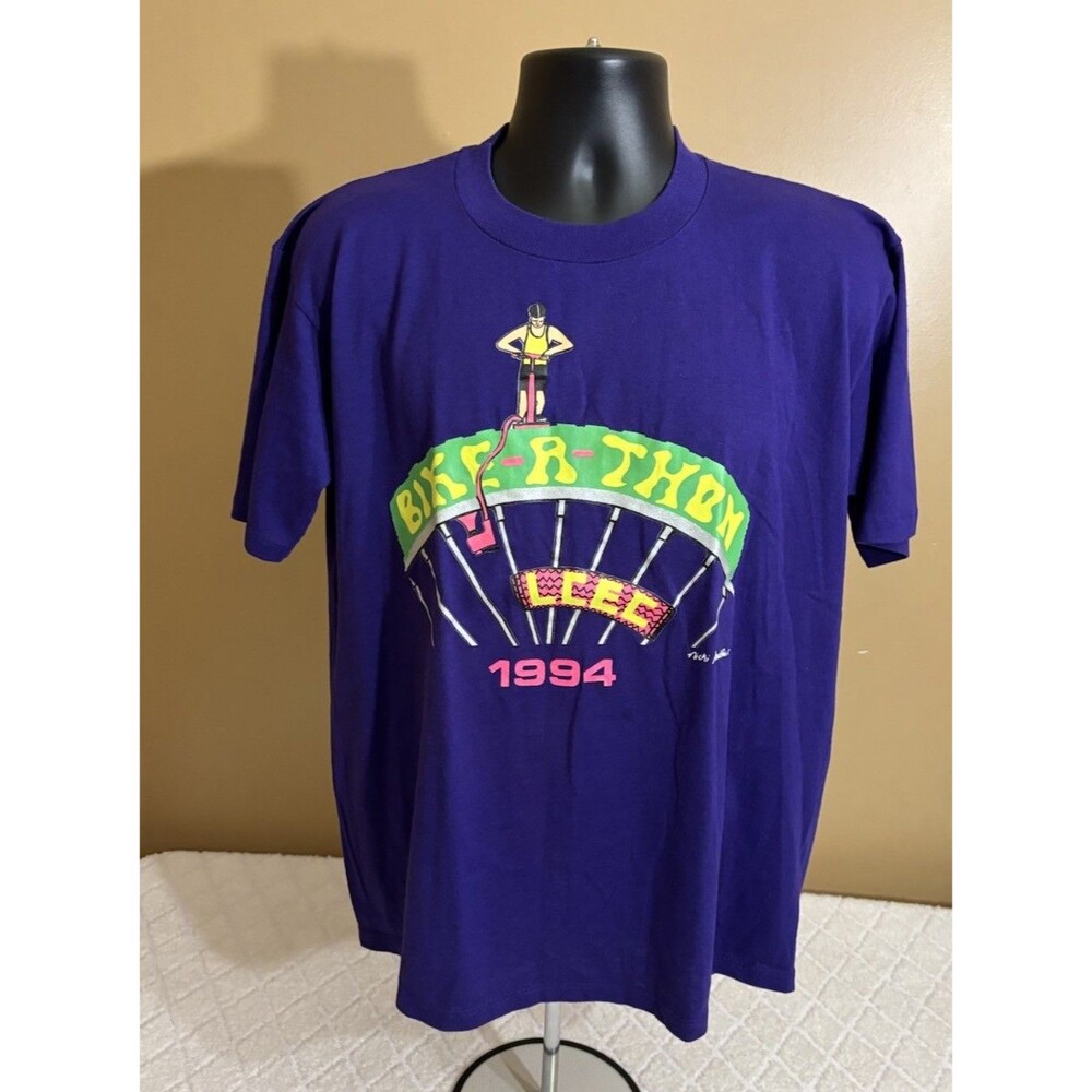 Vintage 1994 Jerzees Bike-A-Thon LCEC Shirt Single Stitch USA Made Men’s XL